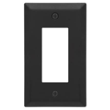 Amerelle Wall Plate, Number of Gangs: 1 gang Stamped Steel, Matte Finish, Black 3008805